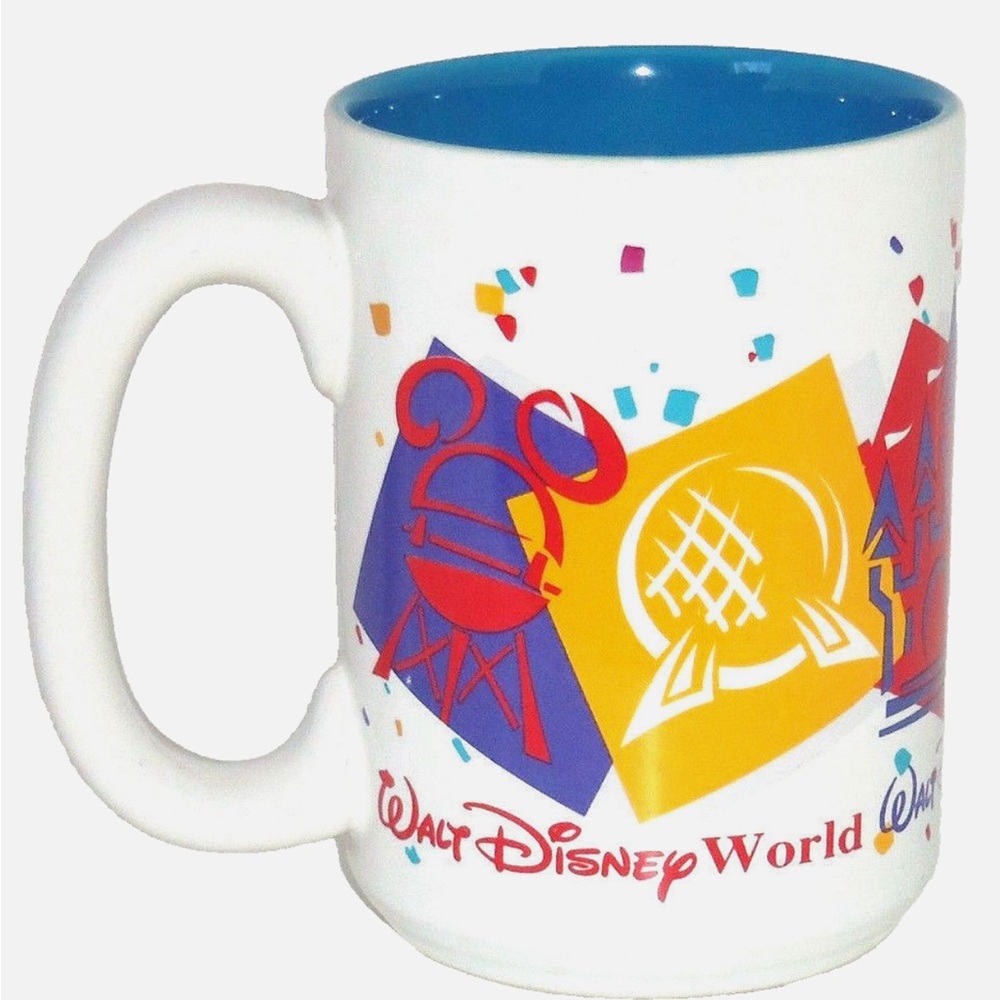 Walt Disney World Mickey Mouse Coffee Tea Mug Cup Ceramic White Blue VTG - Picture 3 of 3